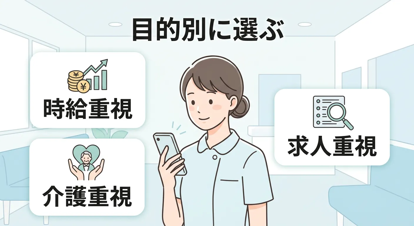 目的別に選ぶ看護師求人アプリ