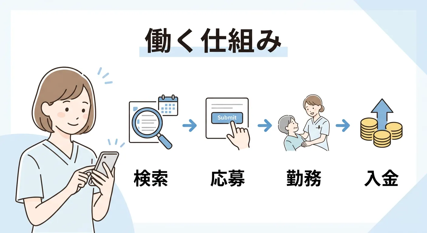 看護師求人アプリの仕組み