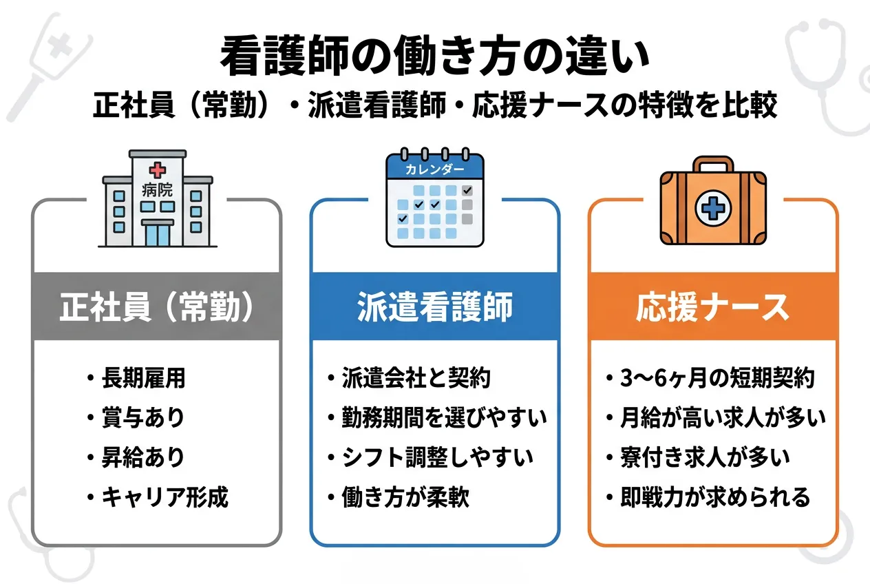 看護師の働き方の比較