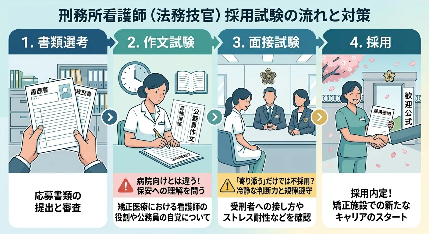 刑務所看護師採用試験の流れと対策