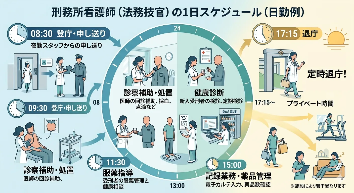刑務所看護師の1日スケジュール